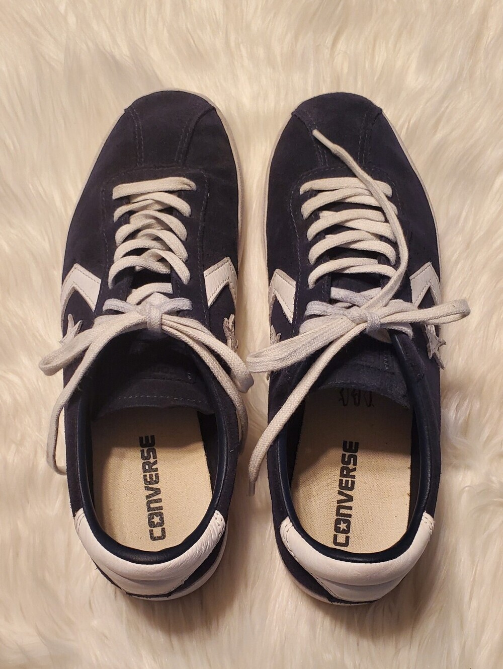 Converse Women's Navy Blue Suede Low Top Lace-Up Sneakers Casual Retro Shoes 10 - Picture 7 of 10